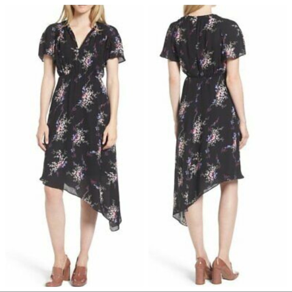NWT! Silk! Lewit  Drawstring Asymmetric Rene dress